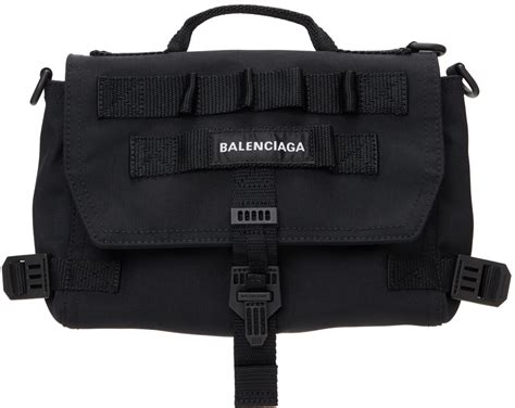 balenciaga black army messenger bag.